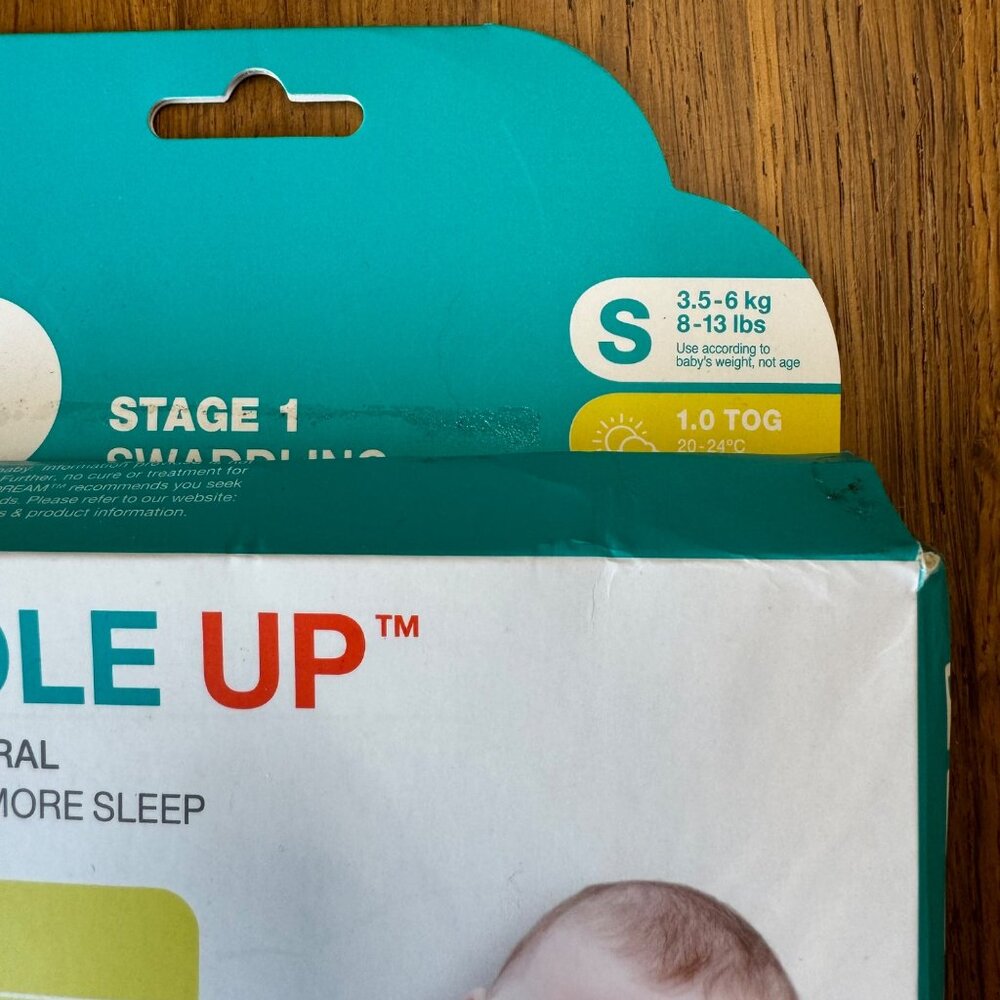 LOVE TO DREAM Swaddle Up Original Sleep Sack 1.0 TOG Small 8-13 lbs Gray Stage 1 - Picture 3 of 5